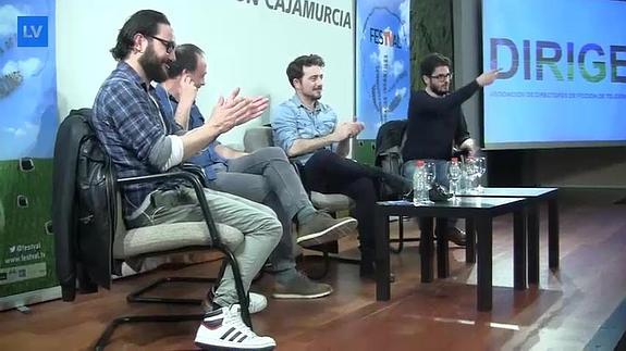 Un momento del coloquio celebrado este jueves en el Aula de Cultura de Cajamurcia.