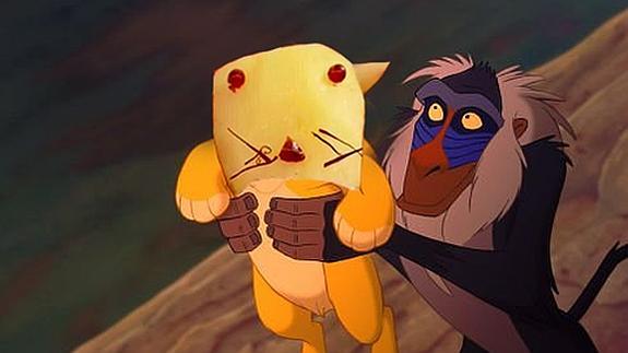 Montaje del "león come gamba" y El Rey León