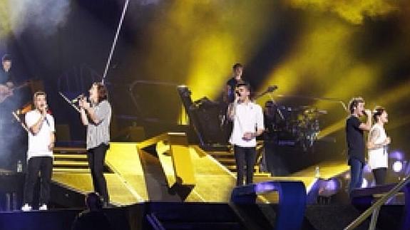 One Direction en uno de sus conciertos. 