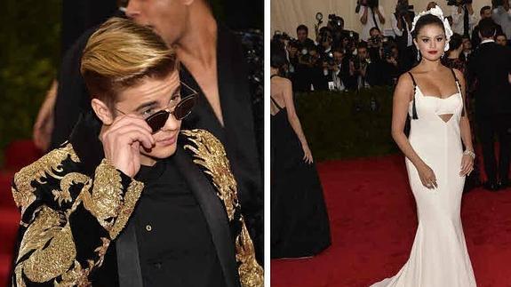 Justin Bieber y Selena Gomez en la Gala del MET