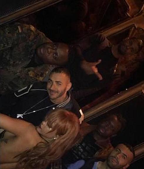 Rihanna y Benzema en un club nocturno