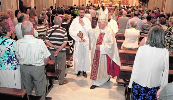 Rouco Varela en la iglesia de Santiago. 