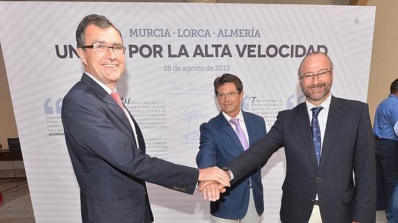 Ballesta, Jódar y Rodríguez-Comendador, esta mañana en Lorca