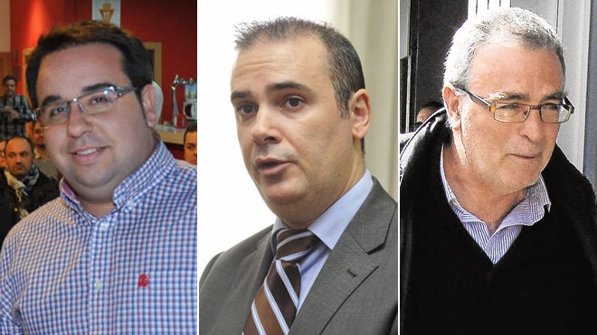 Miguel Martínez, presidente de la Fepemur; Pablo Baeza, presidente de los accionistas; Francisco Tornel, notario. 
