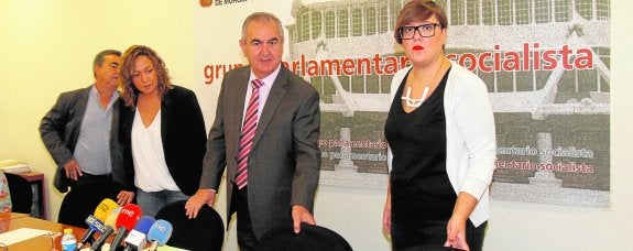 Jesús Navarro, Isabel Casalduero, Rafael González Tovar y Presen López, ayer, en la Asamblea. 