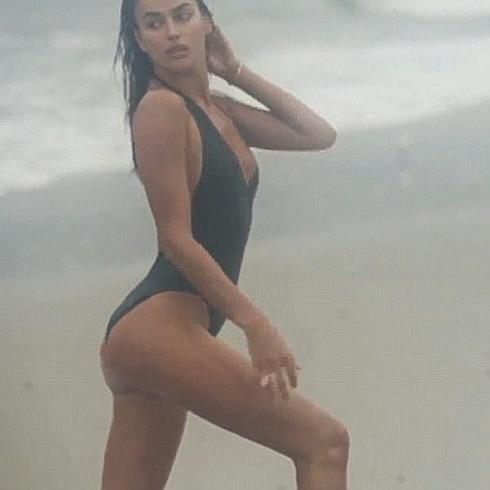 Irina Shayk en un momento de la sesión.