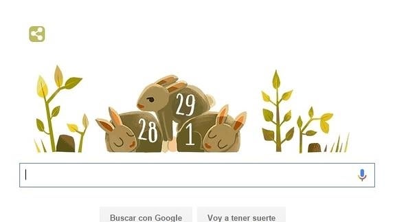 Doodle de Año Bisiesto en Google.