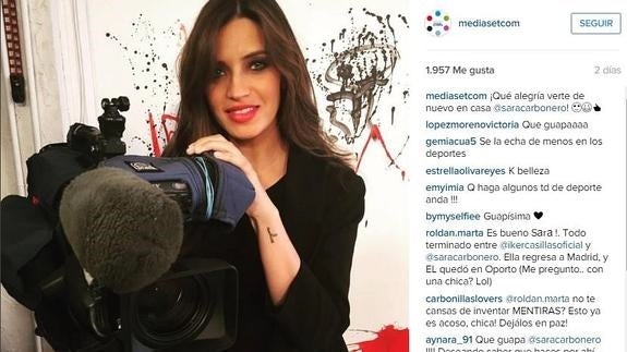 Sara Carbonero visita Mediaset