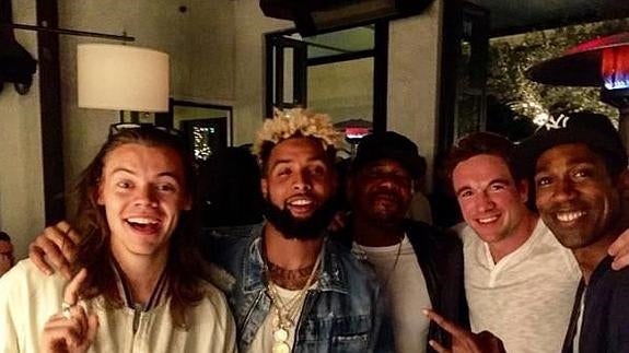 Harry Styles con boxeador Mike Lee y el futbolista Odell Beckham Jr