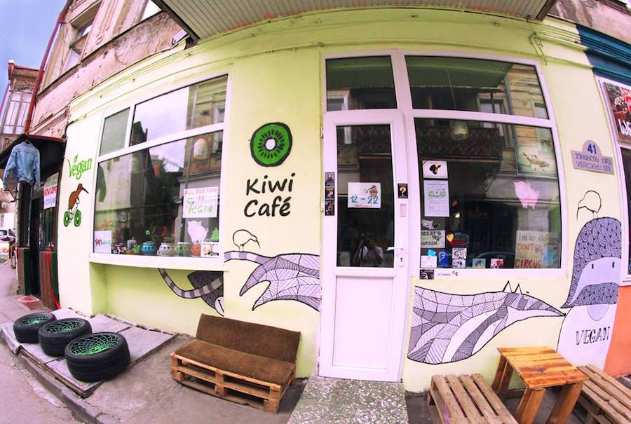 La cafetería vegana Kiwi-Café de la ciudad de Tiflis, en Georgia. 