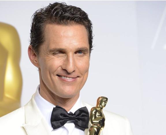 El actor Matthew McConaughey en la gala de los Oscars de 2014. 