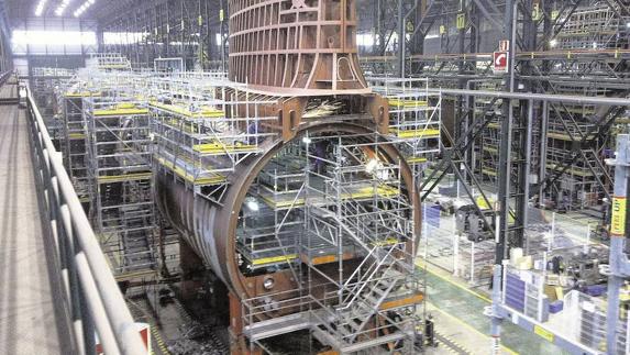 Defensa aprueba la revisión del diseño del submarino S-80 que se construye en Cartagena