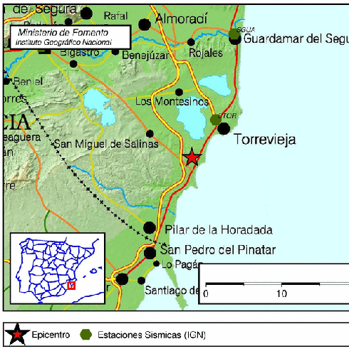 Un terremoto de 2,4 grados sacude Torrevieja