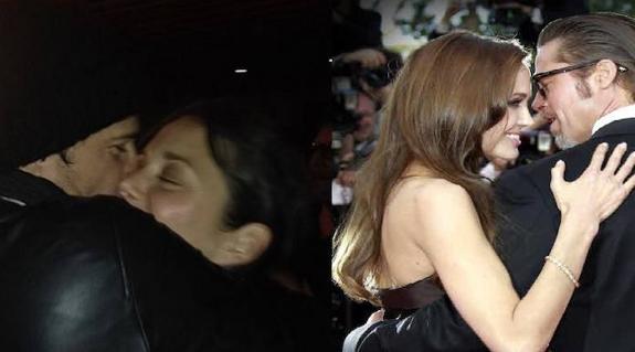 Guillame Canet  y Marion Cotillard a la izquierda y Angelina Jolie y Brad Pitt a la derecha