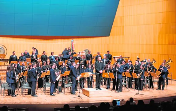 La Agrupación Musical de Calasparra, durante el concierto que ofreció en el Víctor Villegas en 2012.