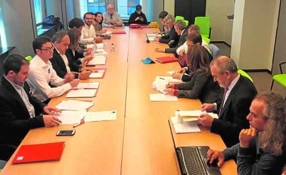 Reunión de la delegación murciana con los técnicos de la UE. :: g.m.

