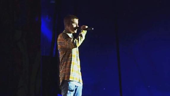 Justin Bieber en un concierto.