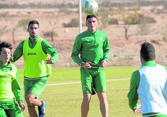 Fernando, junto a Arturo, en el entrenamiento del pasado jueves en La Hacienda del Álamo. 