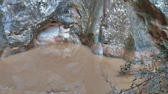 Una de las fuentes con agua. 