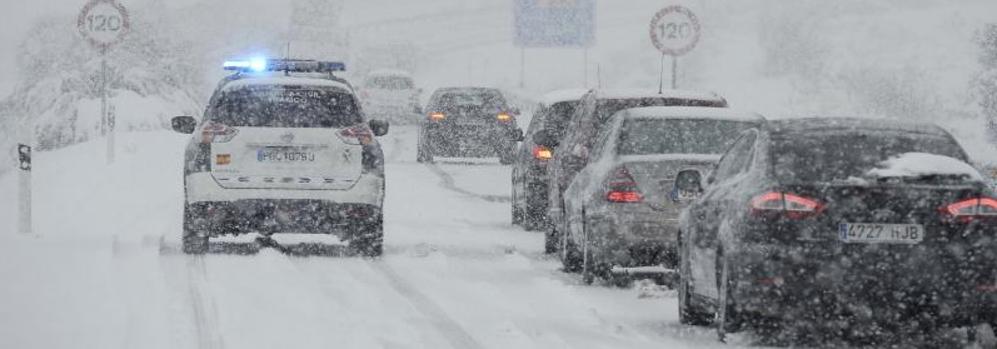 Imagen que presentaba esta mañana la autovía del Noroeste.