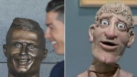 Parecido razonable del busto de Cristiano Ronaldo con el de Art Attack.