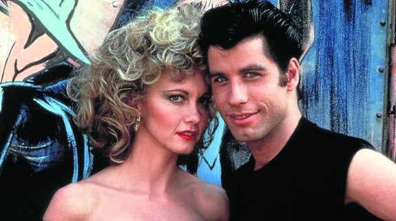 Olivia Newton-John y John Travolta, en 1978, en una imagen promocional de 'Grease'.