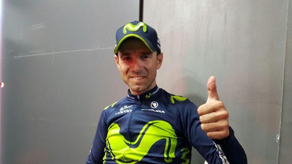 Alejandro Valverde tras su triunfo.