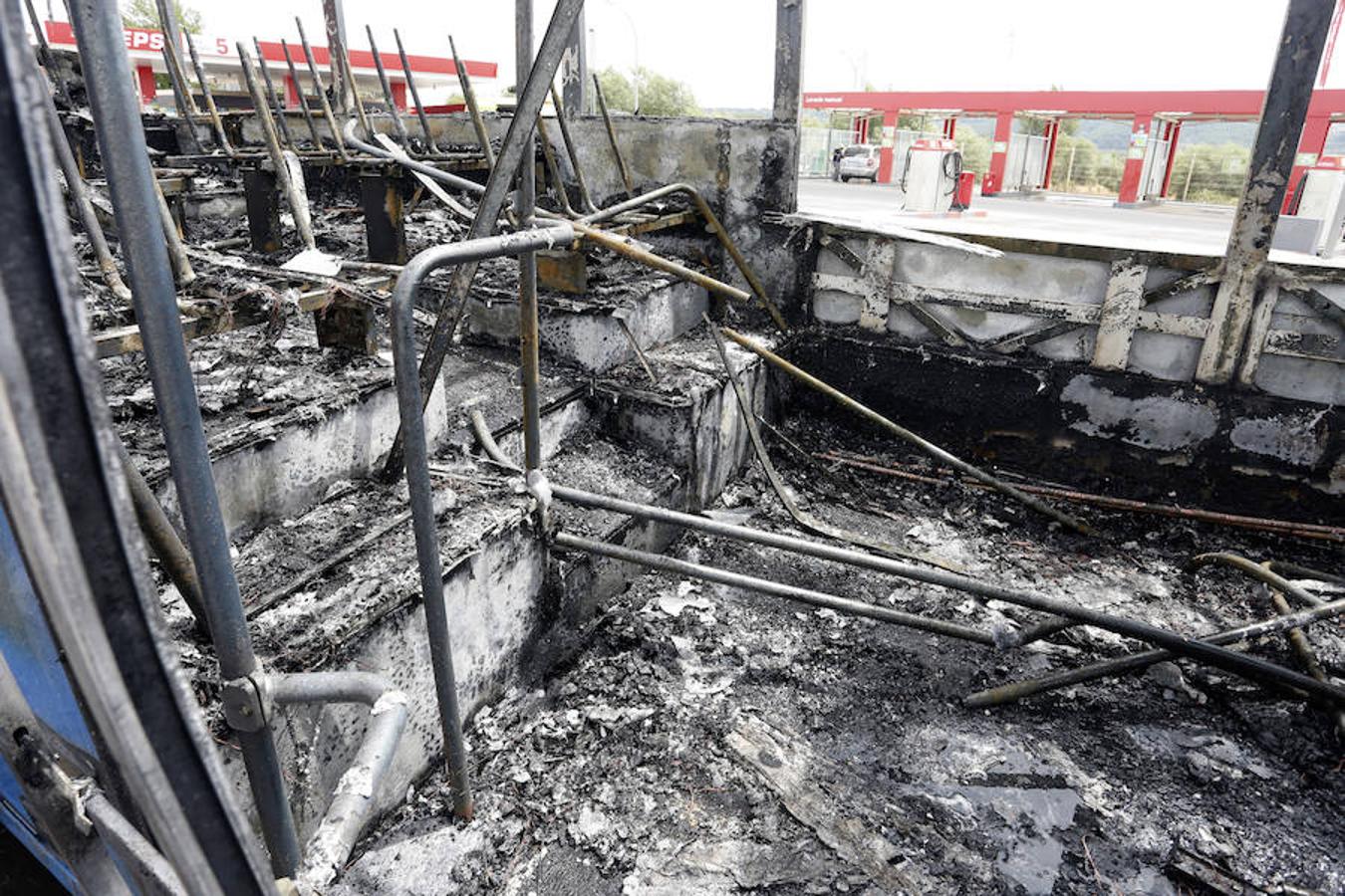 Arde un autobús urbano de León