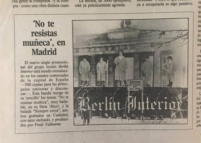 Imagen secundaria 1 - Recortes de periódico en los que se habla de Berlín Interior. 