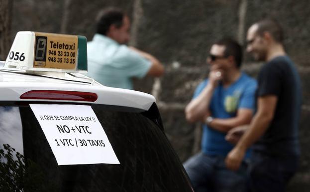 Huelga de taxis contra los vehículos VTC. 