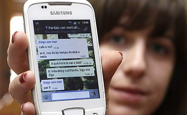 Conversación de WhatsApp. 