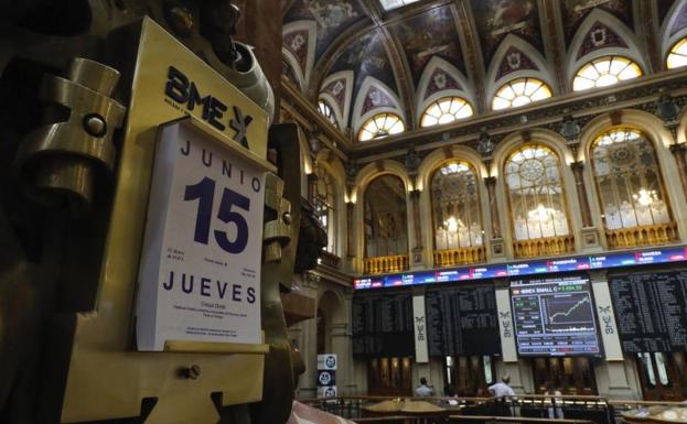 Interior de la Bolsa de Madrid.