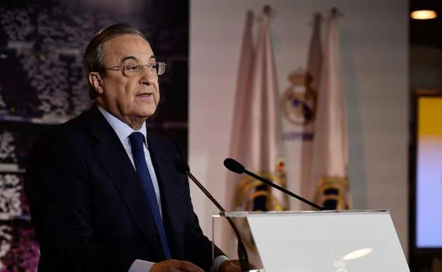 Florentino Pérez, durante su última proclamación como presidente del Real Madrid. 