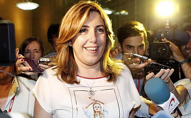 Susana Díaz, ayer durante el congreso del PSOE.