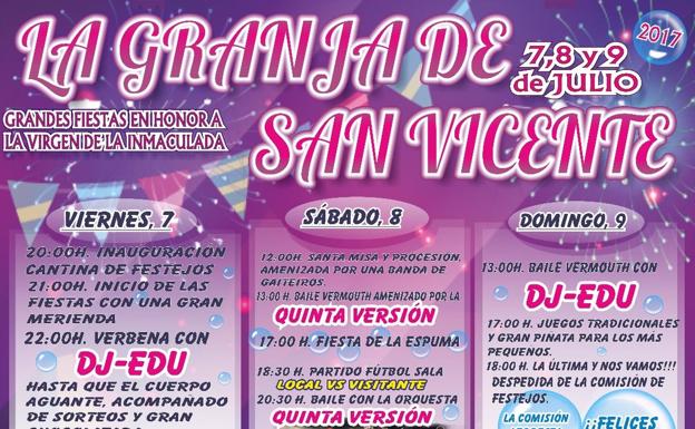 Imagen de parte del cartel de las fiestas de La Granja de San Vicente