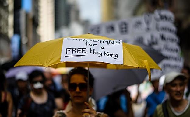 Protesta en Hong Kong.
