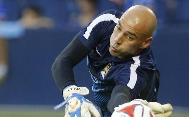 Willy Caballero, con el Manchester City. 