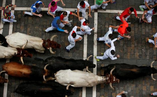 Cuarto encierro de los Sanfermines.