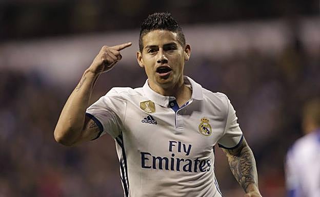 James, durante un partido con el Real Madrid. 
