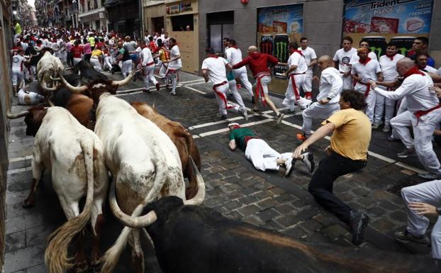 Cuarto encierro de los Sanfermines.