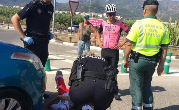 Ángel Vicioso, tras el atropello. 