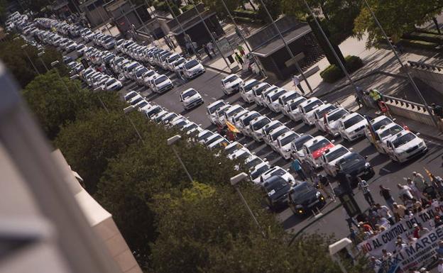 Concentración de taxis. 