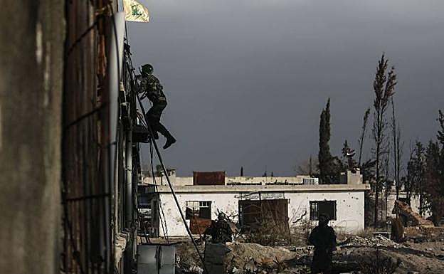 Militares en Ghouta Oriental.