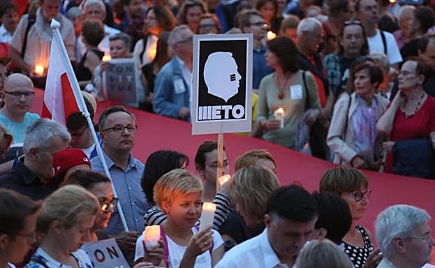Protestas contra la reforma judicial del presidente polaco.