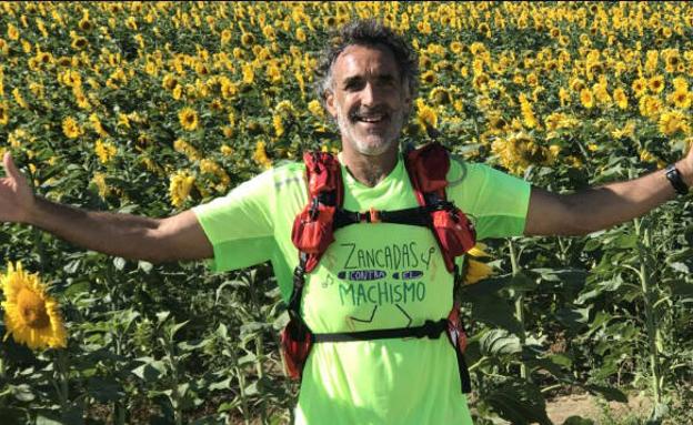 Rafael Sánchez en su recorrido por el Camino de Santiago