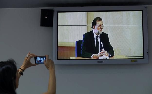 Mariano Rajoy, durante la declaración ante el tribunal de Gürtel.