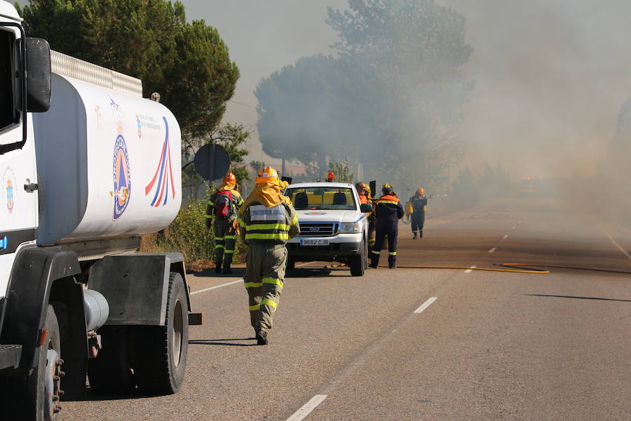 El fuego se ha originado minutos antes de las 16:21 horas en la calle de Valdeperal que conecta el Real Aéreo Club con la carretera del matadero en el polígono industrial de Trobajo del Camino, concretamente en la parte trasera de la vacía factoría de Everest, que se ha visto seriamente amenazada por las llamas