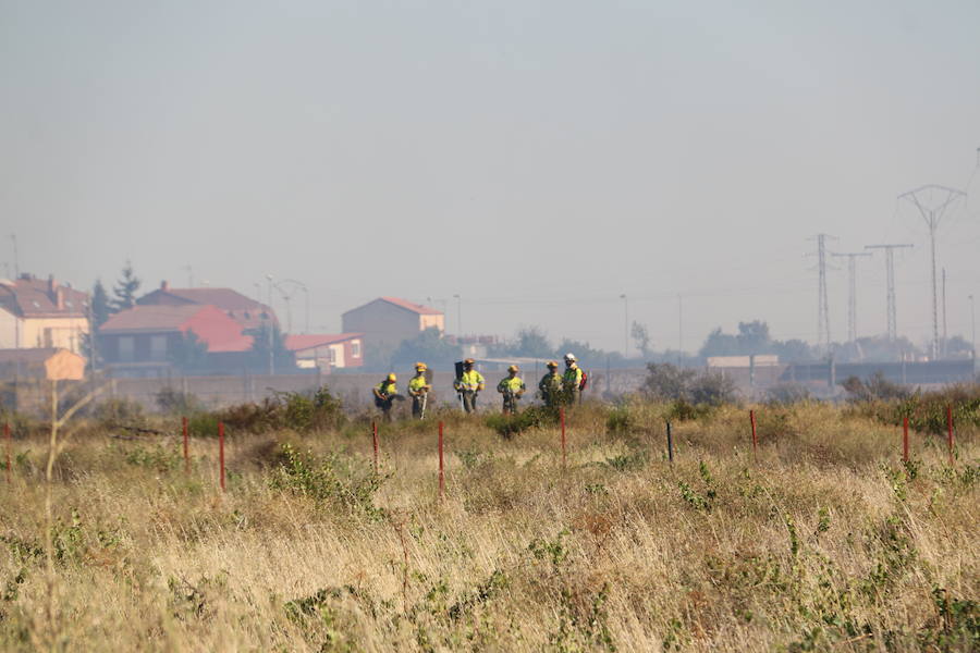 El fuego se ha originado minutos antes de las 16:21 horas en la calle de Valdeperal que conecta el Real Aéreo Club con la carretera del matadero en el polígono industrial de Trobajo del Camino, concretamente en la parte trasera de la vacía factoría de Everest, que se ha visto seriamente amenazada por las llamas