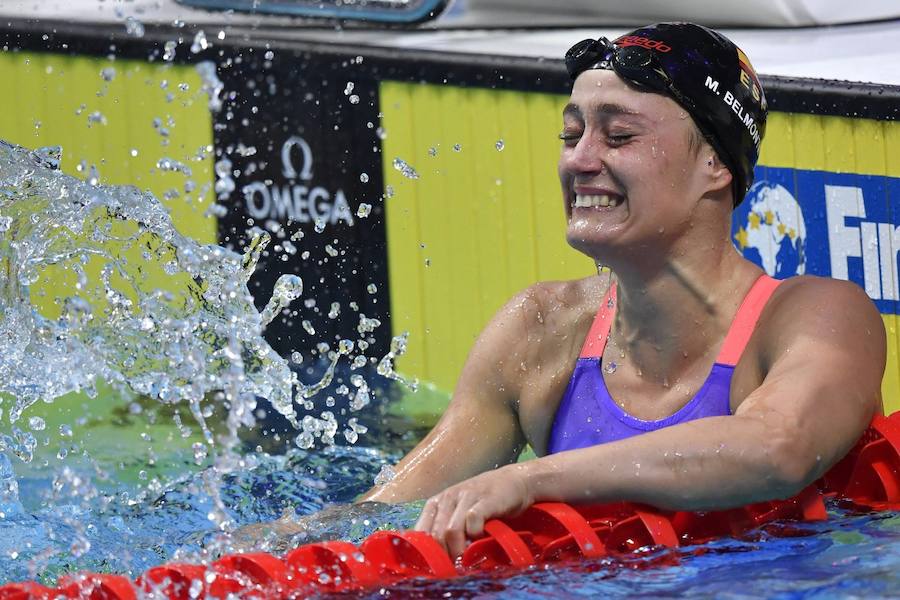 La española ha logrado la medalla de oro en los 200 mariposa, prueba de la que ya era campeona olímpica y europea. 