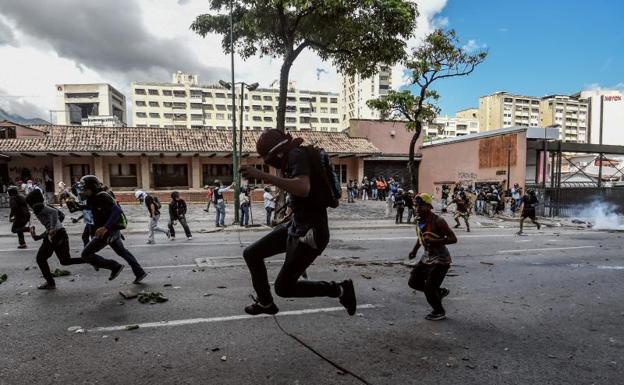 Protestas contra Maduro en Caracas.